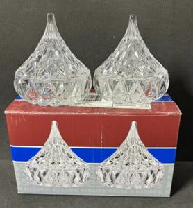 Hershey's Kisses Trinket Boxes Shannon Lead Crystal Set Original Box by Godinger - Picture 1 of 12