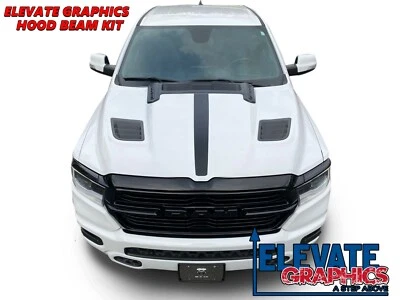 Calcomanías automáticas de rayas de vinilo de 3 m para Ram 1500 gráficos para capó 2019-2025 Foto 1 de 4