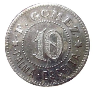 Ficha 10 Almud HACIENDA Cafe Comercio PALMA ESCRITA LAS MARIAS PUERTO RICO token - Picture 1 of 4