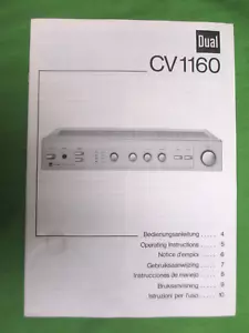 DUAL CV 1160 AMPLIFIER OWNERS MANUAL ORIGINAL NOT A COPY SEVERAL LANGUAGES - Picture 1 of 1