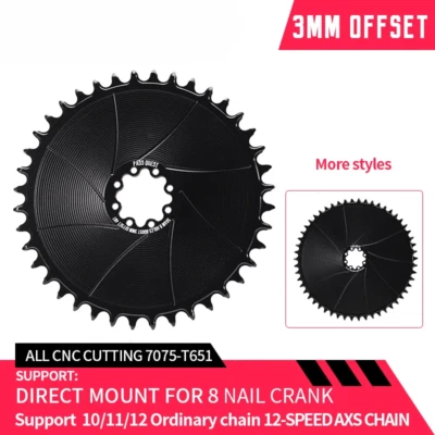 3mm Offest 8-Bolt Chainring Narrow Wide Teeth Aero Sprocket for 12S 38-54T - Image 1 of 4