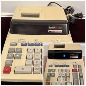 Casio DL-220A Calcolatrice Stampa 2 Colori Resistente con Inchiostro Rosso Nero Vintage - Foto 1 di 14