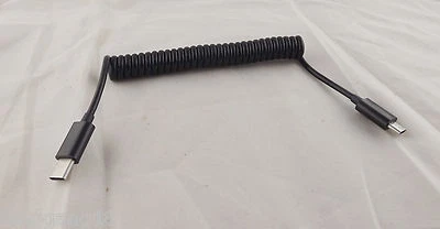 USB 3.1 C Type Male To Micro 5 Pin Male Spiral Coiled Data Sync Charger Cable 1m - Image 1 of 4