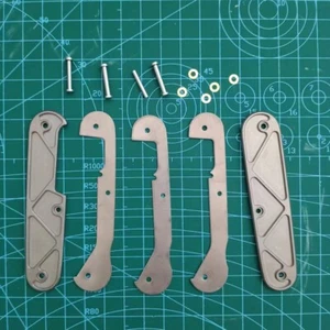1 Set Titanium Alloy Handle Scales for 91mm Victorinox Swiss Army 4 Layer Knife - Picture 1 of 2
