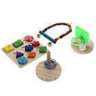 Vogeltrainingsset 4PCS mit Holzblock, Puzzle, Basketball, Stapelringen