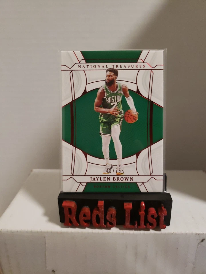 2021-22 Panini National Treasures NBA 75th 45/75 Jaylen Brown #70 Boston Celtics - Image 1 of 4