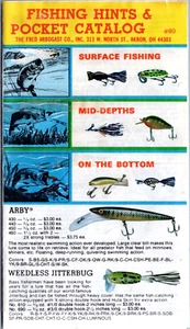 Catálogo de bolsillo Fred Arbogast Jitterbug, nariz de pug, ojo de insecto, Tru-Shad, Scudder - Imagen 1 de 4