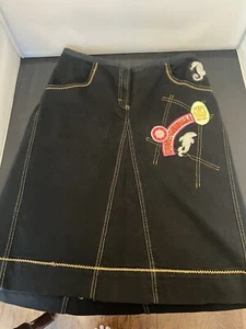 Just Cavalli Roberto Ittierre Italia Skirt Denim Patches Large Vintage - Picture 1 of 8