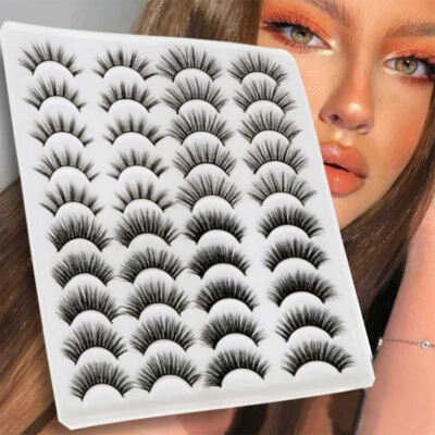 20Pairs 6D Faux Mink False Eyelashes Wispy Cross Long Thick Fake Eye Lashes LOT - Image 1 of 4
