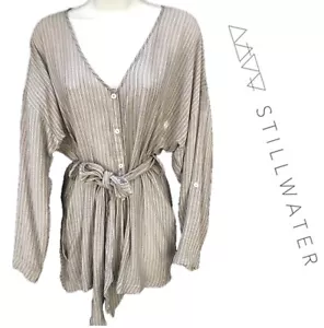 New Airy $165 Spring STILLWATER Malibu Romper Shorts Set Tie Medium M Doen Vibes - Picture 1 of 8
