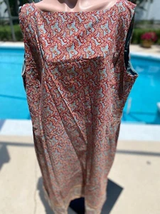 Ralph Lauren Dress Blue Red Lined Paisley Country Womens size 22W NEW $149 - Picture 1 of 4