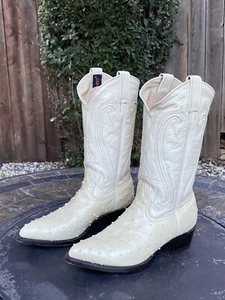 Durango Ostrich Print Cowboy Western Boots Mens Size 8.5 EE - Picture 1 of 14
