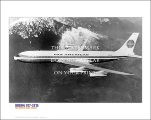 Pan American Boeing 707-321B Art Print – Aerial 1960s – 20" x 16" Poster - Picture 1 of 4