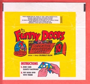 1970  TOPPS  FUNNY DOORS  10 Cents  WAX WRAPPER  NM/MT - Picture 1 of 1