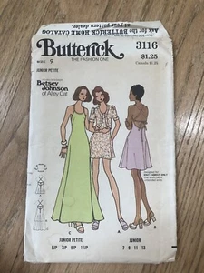 Vintage Butterick 3116 Betsey Johnson Kleid und Jacke. Größe 9 Jr Petite - ungeschnitten - Bild 1 von 3