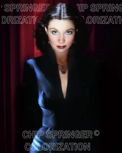 VIVIEN LEIGH Blue Dress & Red Curtains | 8X10 Color Photo by CHIP SPRINGER - Picture 1 of 1