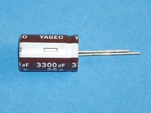 3 x Elko, radial, 3300µF (3300uF)/25V/105°C, Yageo SE, Ø16x25mm - Picture 1 of 1
