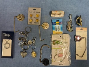 LOT Of Purse Hooks Lipstick Case KATHY Heart Keychain Flip flop Earrings Effy - Picture 1 of 9