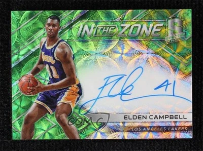 2017 Panini Spectra In the Zone Neon Green Prizm /35 Elden Campbell #IZ-ECB Auto - Image 1 of 2