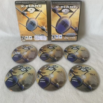 X-Plane 9 (PC, 2008) Flight Simulator 6 Disc Set - Image 1 of 4