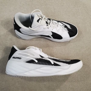 Puma All Pro Nitro Shoes Mens 10.5 White Black Basketball Sneakers 379081 06 - Picture 1 of 10