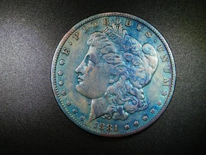 HERMOSA MONEDA DE COLECCIÓN DÓLAR DE PLATA MORGAN 1881 EN TONO AU M-821 - Imagen 1 de 5