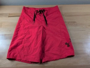 Under Armour Board Shorts Men's Size 28 Storm 1 Red Tie Swim Surf - Picture 1 of 8