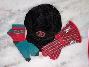Gymboree vintage 1997 TO THE RESCUE CAP black corduroy L/XXL & socks 4 5 6 7 EUC - Picture 1 of 3