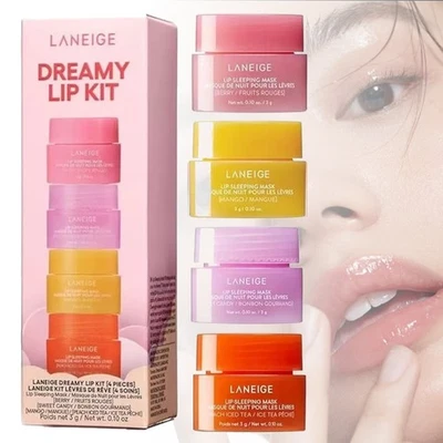 4pcs Laneige Lip Sleeping Mask Mini Kit Night Care Set 12g Water Lip Mask MM1