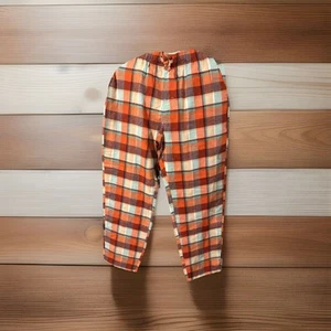 Neu mit Etikett altorange karierte Flanell Pyjamahose Schlaf Lounge Herren Large - Bild 1 von 4