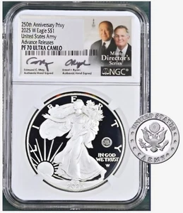2025-W ASE 250th ANNIVERSARY OF THE ARMY PRIVY PF70 ADVANCE RELEASES MOY/RYDER - Picture 1 of 2