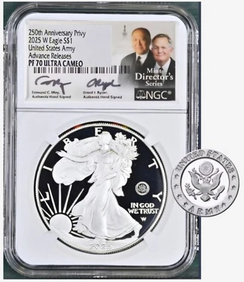2025-W ASE 250th ANNIVERSARY OF THE ARMY PRIVY PF70 ADVANCE RELEASES MOY/RYDER - Image 1 of 3