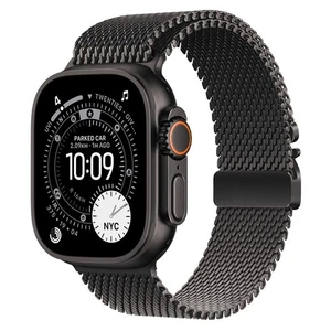 Natur/Schwarz Titan Milanaise Armband Loop Band for Apple Watch Ultra 3 2 1 49mm - Bild 1 von 11