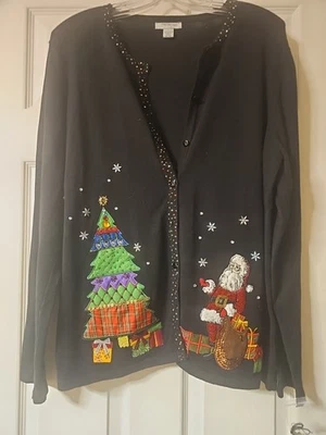Suéter de Navidad Mercer Street Studio para mujer talla grande cárdigan Foto 1 de 4