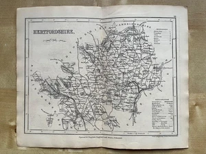 Hertfordshire antique map engraving c1840 Dugdale / Tallis - Picture 1 of 4