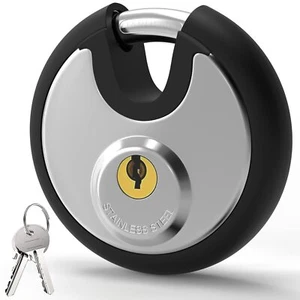 	Rundbügelschloss 95mm Bügelstärke wetterfest Anti-Schnitt Edelstahl - Bild 1 von 7