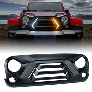 Parrilla delantera culata con señal de giro lámpara de peligro DRL para Jeep Wrangler JK 2007-2018 - Imagen 1 de 7