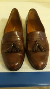Salvatore Ferragamo Herren 9.5D Quaste Leder Halbschuhe Braun - Bild 1 von 9