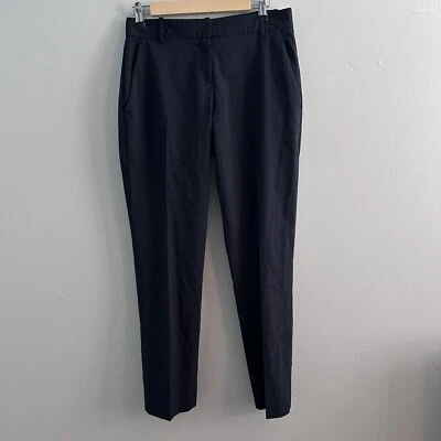 Теория шерсти лодыжки платье брюки размер 2 30» талии Testra Tuck полоски темно-синий - Изображение 1 из 4