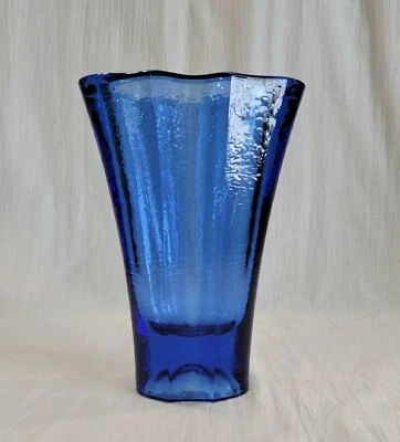 Fire and Light SIGNED Aurora Vase Cobalt Blue Recycled Glass MINT! - Image 1 of 4