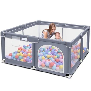 50x50x27 inch Grey Baby Playpen Playard Kit for Babies and Toddlers NEW - Picture 1 of 12