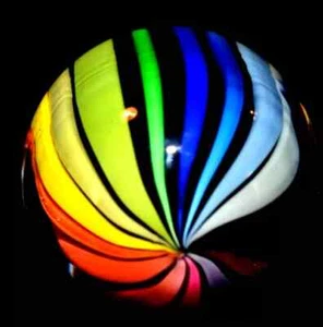 EDDIE SEESE GLASS MARBLE/1.783"-BEACHBALL WITH GOLD LUTZ-GORGEOUS COLORFUL MIB - Picture 1 of 7