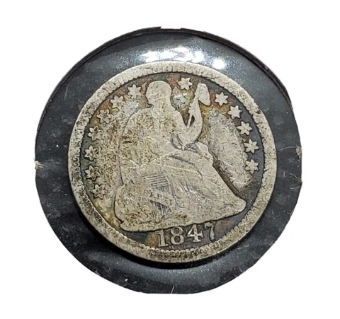 1847 Seated Liberty Half-Dime | VERY GOOD Cover