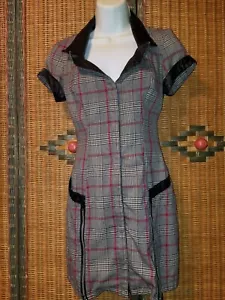 Lip Service Vintage Houndstooth Bodycon Dress Goth Gothic Psychobilly XS/Petite - Picture 1 of 6
