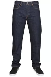 Levis 501 Original Fit Men Jeans Straight Leg Button Fly Cotton Rinse Blue 38x30 - Picture 1 of 4