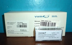 VWR Vista Vision 16004-314 Cover Glasses 22x50mm 10oz Box New - Picture 1 of 3