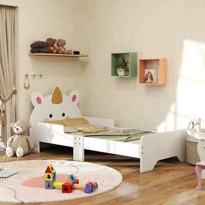 Unicorn-Designed Toddler Bed, Kids Bedroom Furniture, for Ages 3-6 Years - Picture 1 of 12