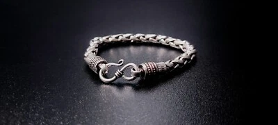 Nuovo bracelet snake indian in argento 925 unisex 100% homemade20cm - Immagine 1 di 2