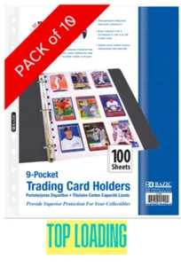 BAZIC Top Loading 9 Taschen Sammelkartenhalter (100 Blatt) - 10er Pack - Bild 1 von 7