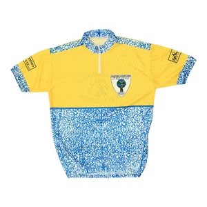 Camiseta deportiva de ciclismo Gran Fondo dei Monti Cimini para hombre amarillo azul | Ropa de bicicleta vintage - Imagen 1 de 4